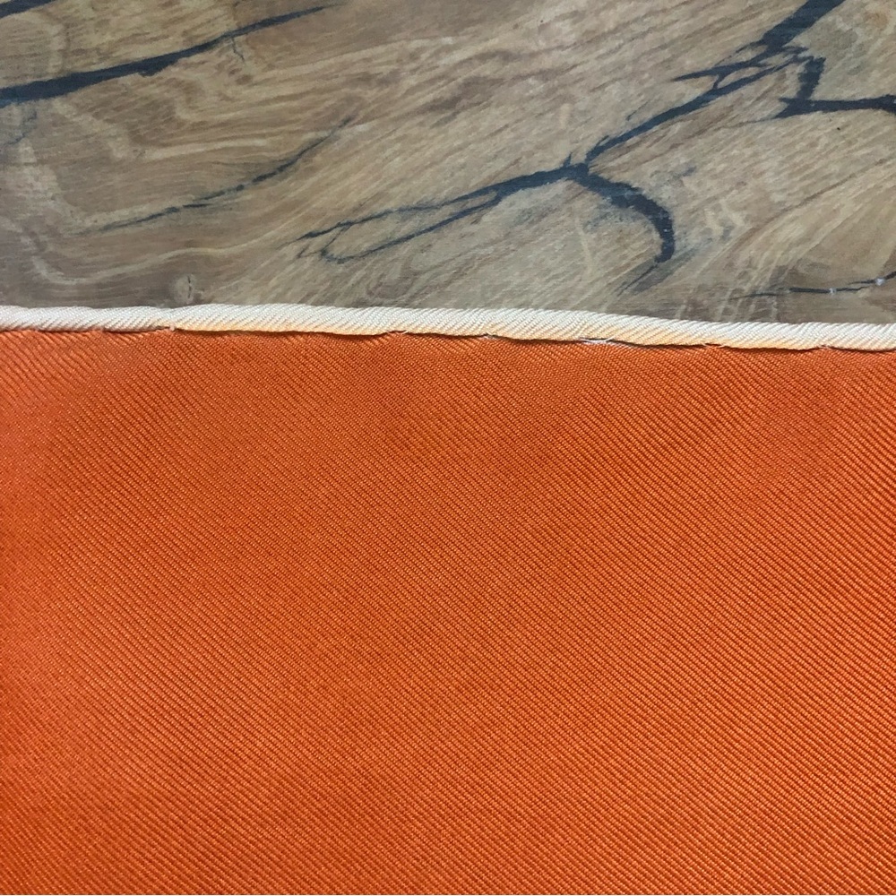 Vintage French silk scarf orange/white price firm! - Picture 4 of 6